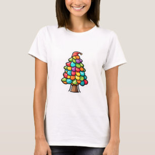 Farbenfrohe Cartoon Weihnachtsbaum T - Shirt