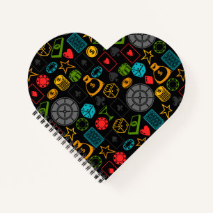 Farbenfrohe Casino Icons Notebook Notizbuch