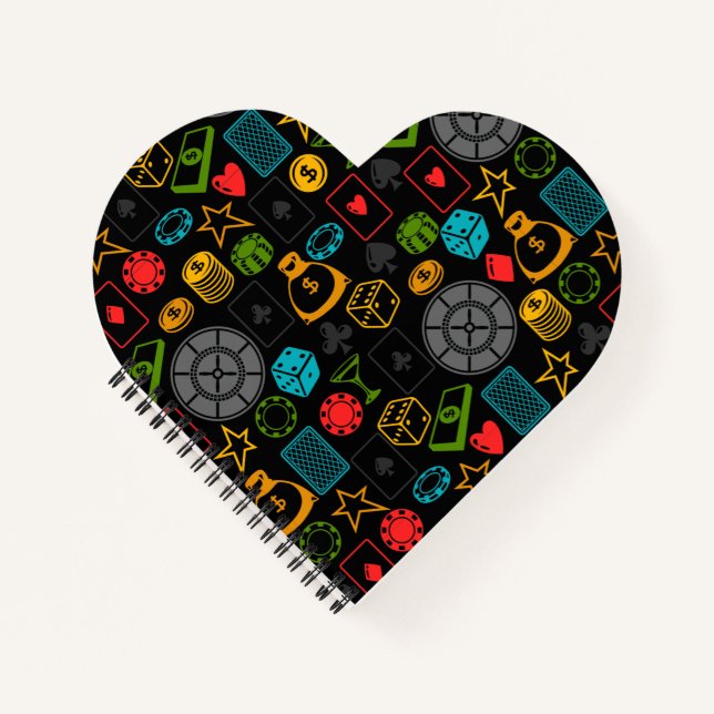 Farbenfrohe Casino Icons Notebook Notizbuch (Vorderseite)