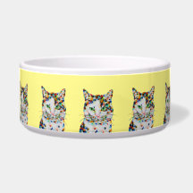 Farbenfrohe Cat Art Bowl