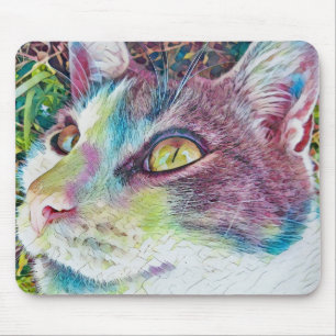 Farbenfrohe Cat Face Art Mouse Pad Mousepad