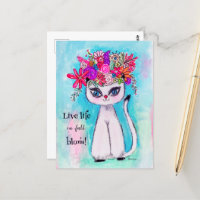 Farbenfrohe Cat Fun Spring Blume Niedlich Inspirat