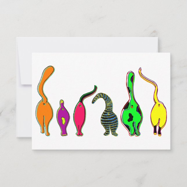 Farbenfrohe Cat Hintern Dankeskarte (Vorderseite)