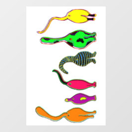 Farbenfrohe Cat Hintern Fensteraufkleber