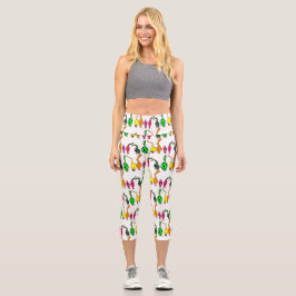 Farbenfrohe Cat Hintern Muster Capri Leggings