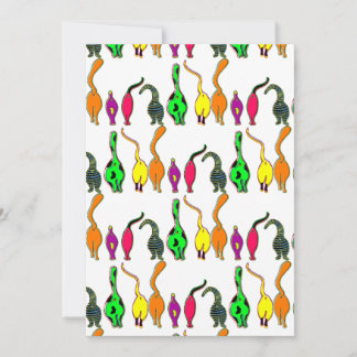 Farbenfrohe Cat Hintern Muster Feiertagskarte