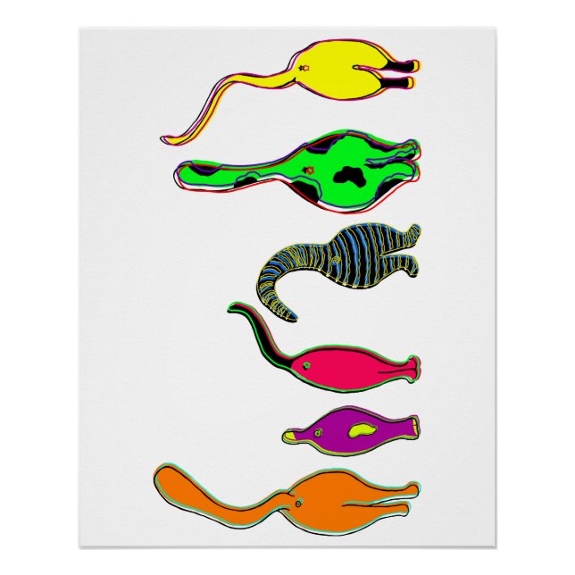 Farbenfrohe Cat Hintern Poster (Vorderseite)