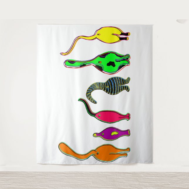 Farbenfrohe Cat Hintern Wandteppich (Vorderseite)