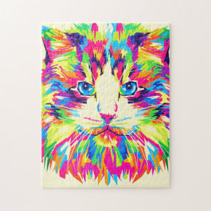 Farbenfrohe Cat Jigsaw Puzzle