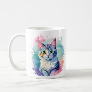 Farbenfrohe Cat-Tasse Kaffeetasse