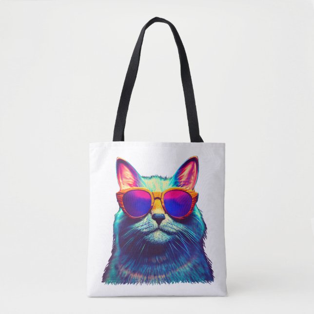 Farbenfrohe Cat Wearing-Sonnenbrille (Vorderseite)