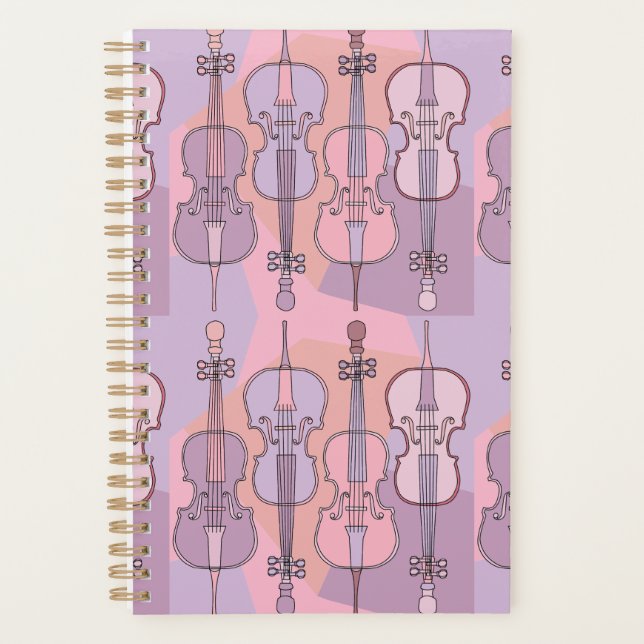 Farbenfrohe Cello Muster Planer (Vorderseite)