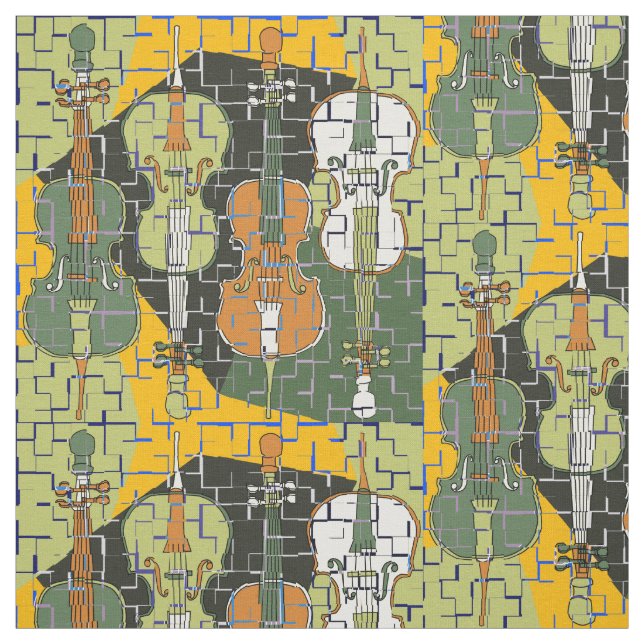 Farbenfrohe Cello Muster Stoff (Muster)