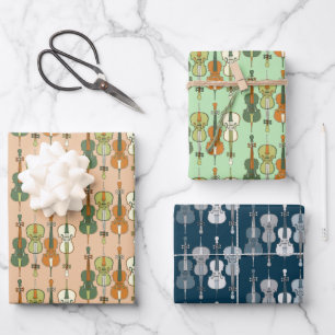 Farbenfrohe Cello Muster Wrapping Paper Sheets Geschenkpapier Set