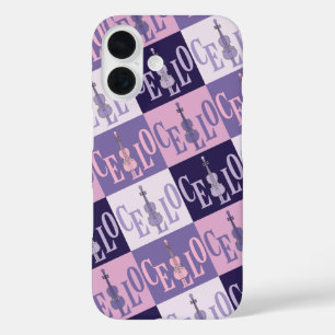 Farbenfrohe Cellos Pattern iPhone 16 Hülle