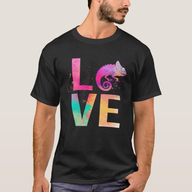 Farbenfrohe Chameleon Mama Chameleon T-Shirt (Vorderseite)