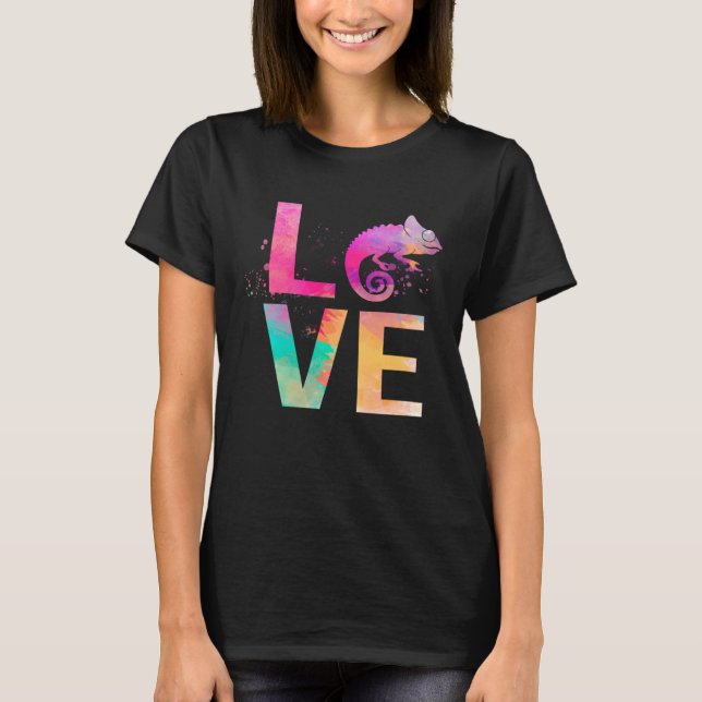 Farbenfrohe Chameleon Mama Chameleon T-Shirt (Vorderseite)