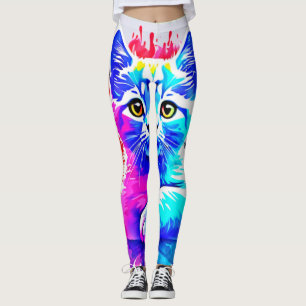 Farbenfrohe Chat Art Leggings