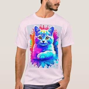 Farbenfrohe Chat Art T-Shirt