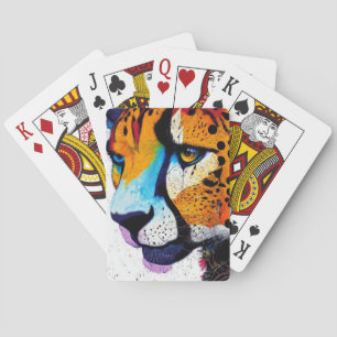 Farbenfrohe Cheetah Spielkarten