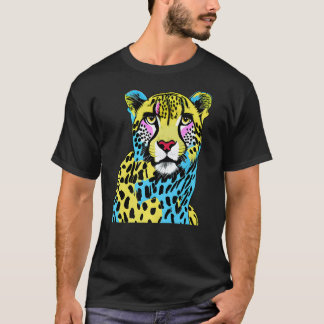Farbenfrohe Cheetah T-Shirt