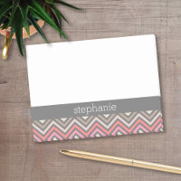 Farbenfrohe Chevrons Pink Coral Gray Individuelle 