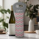 Farbenfrohe Chevrons Pink Coral Gray Individuelle  Weintasche (Personalized Wine Tote - Add Your Monogram or Customize completely in the advanced design area)