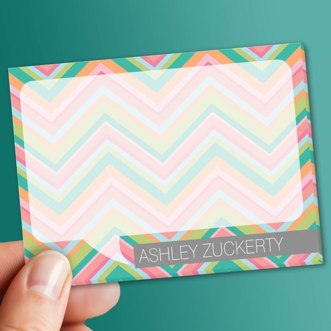 Farbenfrohe Chevrons sprechen Blase Personalisiert Post-it Klebezettel (Custom Post It Notepad)