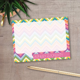 Farbenfrohe Chevrons sprechen Blase Weißer einfach Post-it Klebezettel