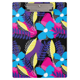 Farbenfrohe Chic Floral & Dot Muster mit Blätter Klemmbrett