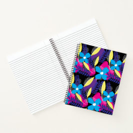 Farbenfrohe Chic Floral & Dot Muster mit Blätter n Notizbuch