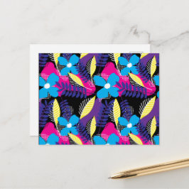 Farbenfrohe Chic Floral & Dot Muster mit Blätter P Postkarte