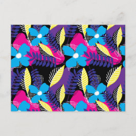 Farbenfrohe Chic Floral & Dot Muster mit Blätter P Postkarte