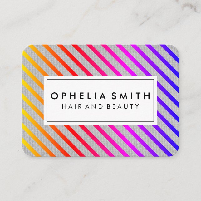 Farbenfrohe Chic Stripes Textur Visitenkarte (Vorderseite)