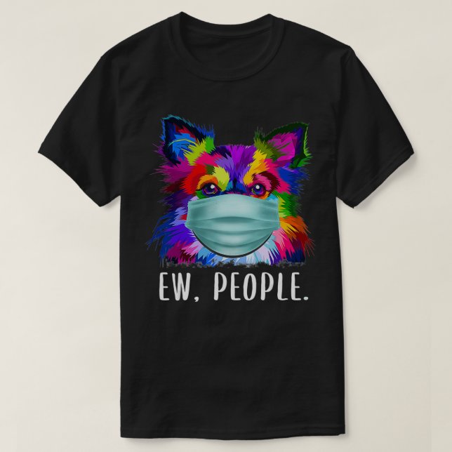 Farbenfrohe Chihuahua Ew Leute, die einen Gesichts T-Shirt (Design vorne)
