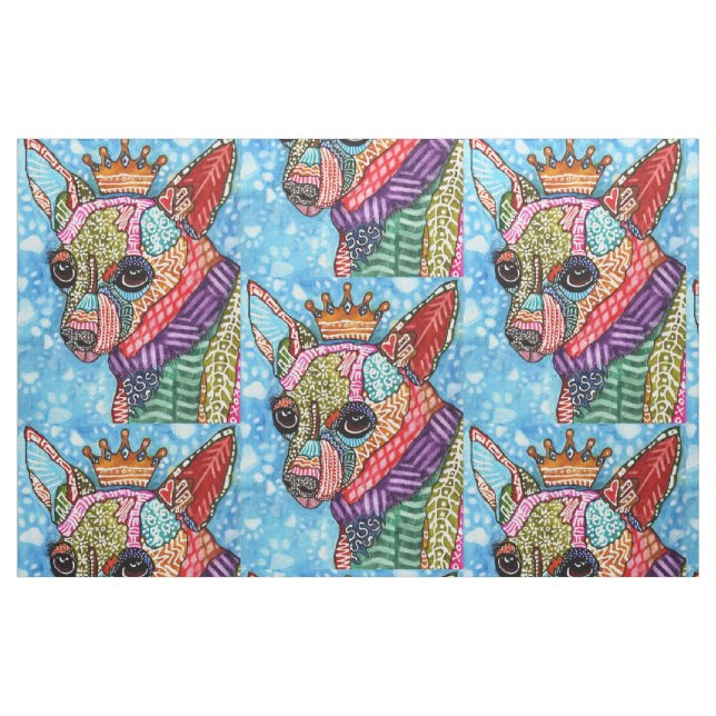 Farbenfrohe Chihuahua Pop Kunstwerk Stoff (Fat Quarter (45,7 x 55,9 cm))