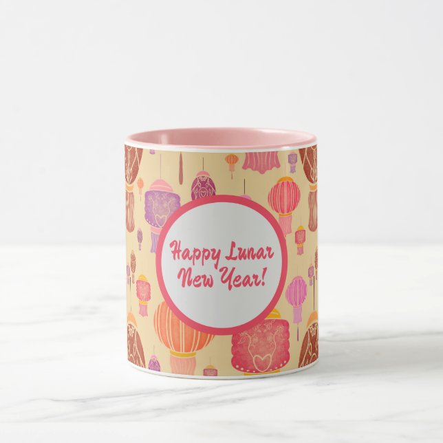 Farbenfrohe chinesische Laternen Lunar-Neujahr Tasse (Zentrum)