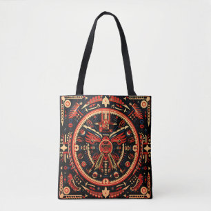 Farbenfrohe Chippewa Indianerstamm Muster Tote Bag