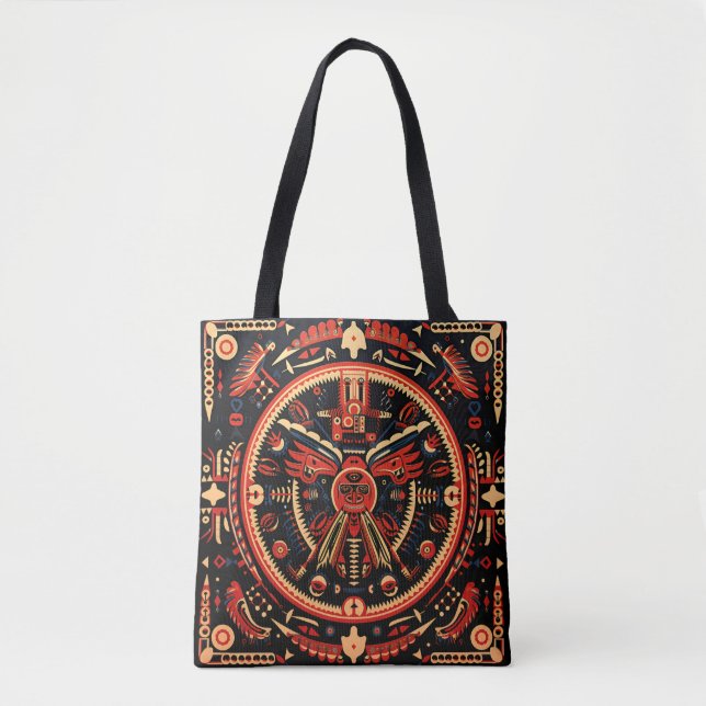 Farbenfrohe Chippewa Indianerstamm Muster Tote Bag (Vorderseite)