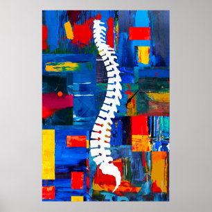 Farbenfrohe Chiropraktische Spine Poster Malerei r