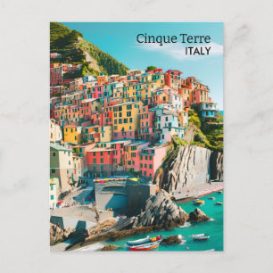 Farbenfrohe Cinque Terre, Italien - individuell an Postkarte