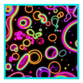 Farbenfrohe Circle Neon Muster Art Design Poster
