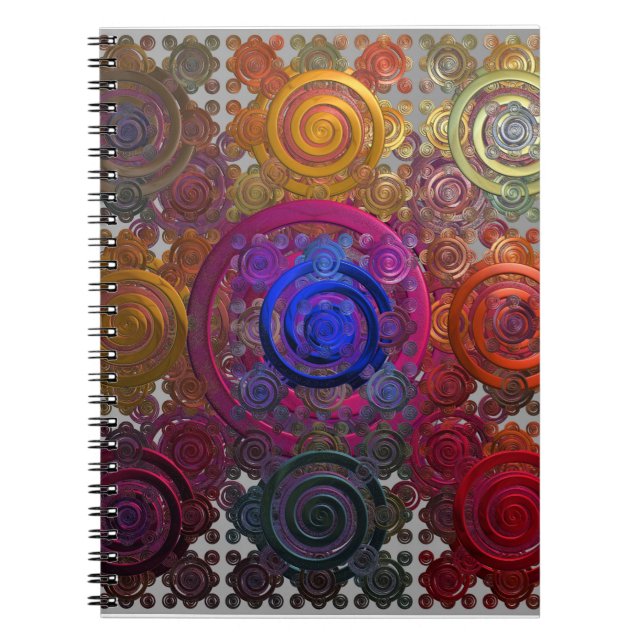 Farbenfrohe Circular Hotplates Spiral Notebook Notizblock (Vorderseite)