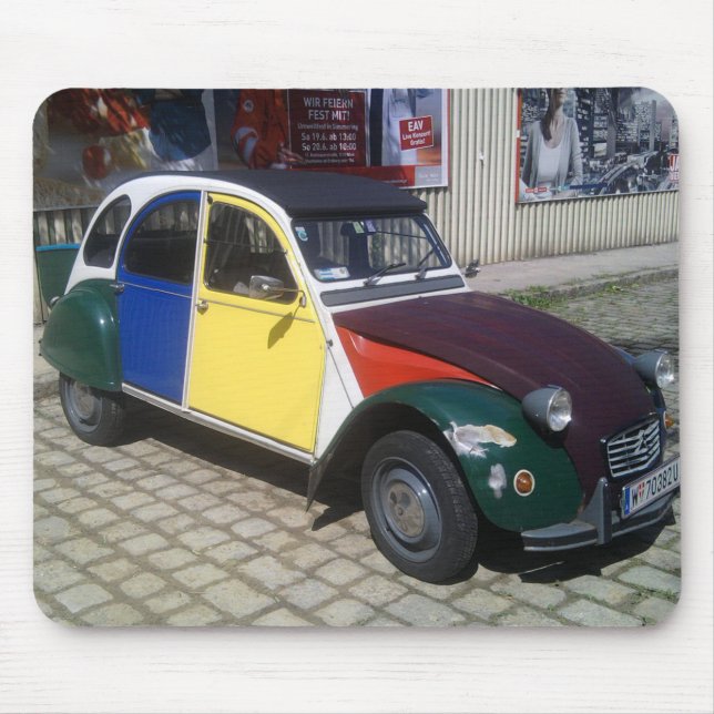 Farbenfrohe Citroen 2 CV Mousepad (Vorne)