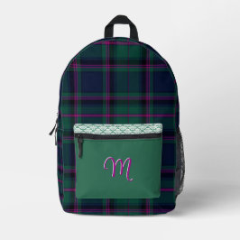 Farbenfrohe Clan Cooper Kariert Mit Monogramm gedr Bedruckter Rucksack