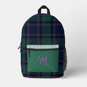 Farbenfrohe Clan Cooper Kariert Mit Monogramm gedr Bedruckter Rucksack