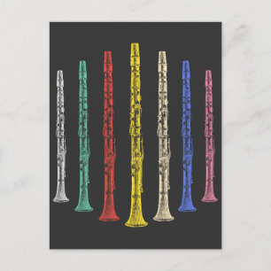 Farbenfrohe Clarinets Postkarte