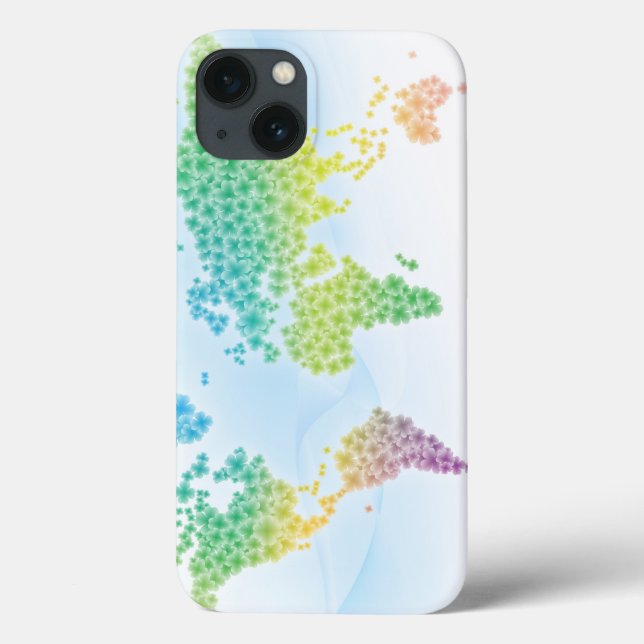 Farbenfrohe Cloud World Map Case-Mate iPhone Hülle (Rückseite)
