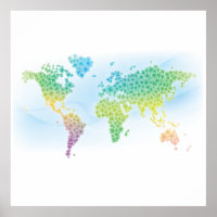 Farbenfrohe Cloud World Map