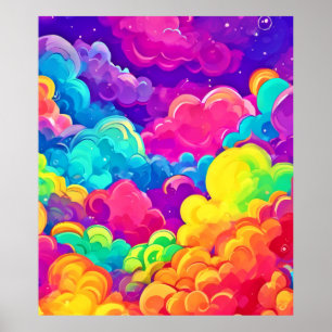 Farbenfrohe Cloudscape Art Poster